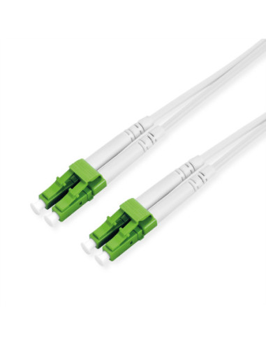 Kabel światłowodowy ROLINE duplex, 9/125µm OS2, LC/LC, wzmocniony stalą, LSOH, biały, 1m