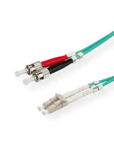 Kabel światłowodowy ROLINE 50/125µm OM3, LC/ST, turkusowy, 0,5 m