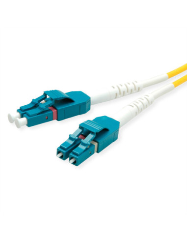 Kabel światłowodowy ROLINE duplex, jednomodowy 9/125µm OS2, LC/LC, żółty, 0,5 m