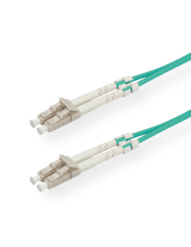 Kabel światłowodowy ROLINE 50/125µm OM3, LC/LC, złącze Low-Loss, turkusowy, 15 m