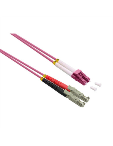 Kabel światłowodowy ROLINE duplex 50/125µm OM4, LSH/LC, LSOH, fioletowy, 0,5 m
