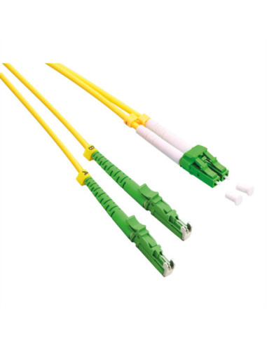 ROLINE kabel światłowodowy duplex 9/125µm OS2, LSH/LC, APC polerowany, LSOH, żółty, 0,5 m