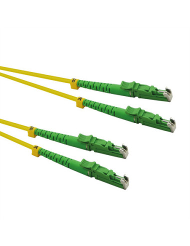 ROLINE kabel światłowodowy duplex 9/125µm OS2, LSH/LSH, APC polerowany, LSOH, żółty, 1m