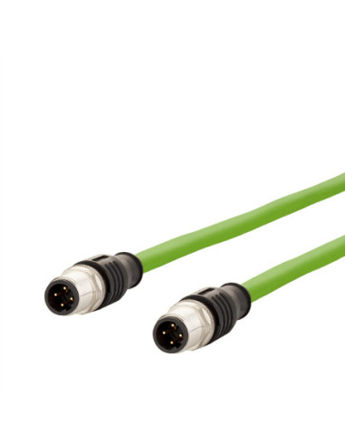 METZ CONNECT kabel połączeniowy M12 męski-M12 męski, 4-biegunowy kodowany D, 10 m