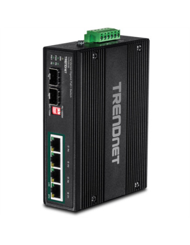 TRENDnet TI-PG62B 6-portowy przemysłowy przełącznik gigabitowy PoE+ 2SFP