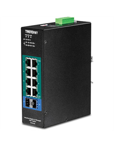 TRENDnet TI-PG102i 10-portowy przemysłowy gigabitowy zarządzalny switch PoE+ na szynę DIN