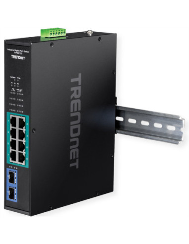 TRENDnet TI-PGM102 10-portowy przełącznik szynowy Industrieel Gigabit PoE+