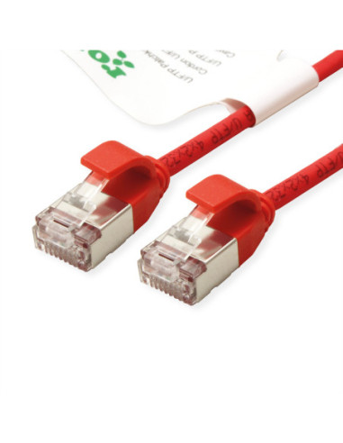 ROLINE GREEN F/UTP DataCenter Patchkabel Cat.6A (Class EA), LSOH, extra dun, rood, 0,5 m