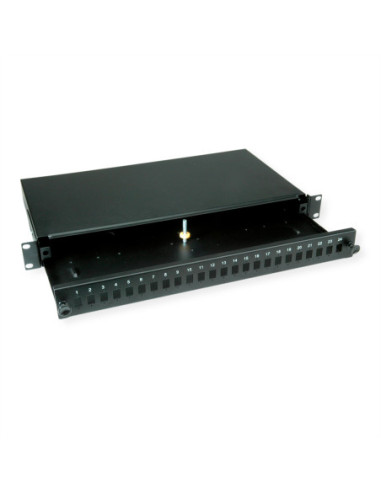 Patchbox światłowodowy VALUE 19, pusty 1 HE, z możliwością rozbudowy, odpowiedni dla 24x SC-DX lub 24x LC 4-gang