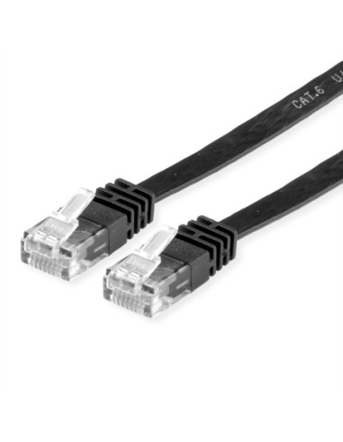 VALUE Kabel krosowy kat. 6 (klasa E) UTP, bardzo płaski, płaski, czarny, 0,5 m