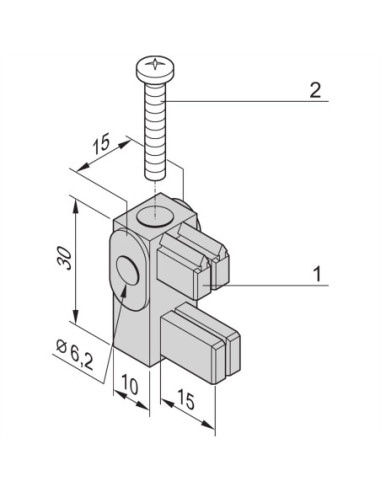 SCHROFF Wspornik montażowy z blokiem izolacyjnym dla szyny 1, 2 biegunowej