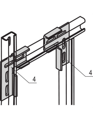 SCHROFF Eurorack C-Rail L-bracket do połączenia doczołowego/kątowego dwóch szyn centralnych