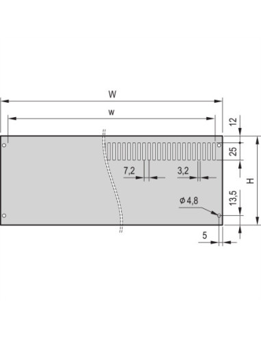SCHROFF PropacPRO panel tylny o pełnej szerokości, nieekranowany, z perforacją, 3 HU, 42 HP