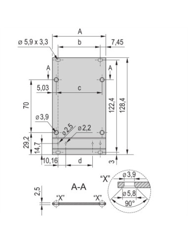 SCHROFF Moduł wtykowy typu ramka Panel przedni, nieekranowany, 3 U, 10 U, 2,5 mm, Al
