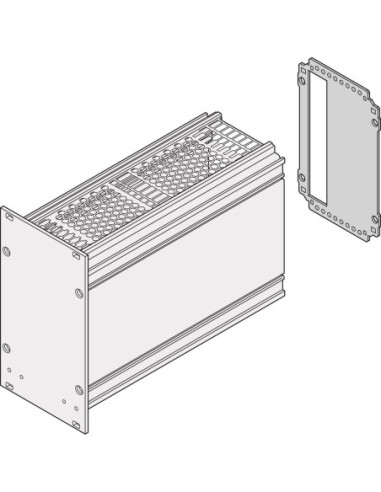 Tylny panel jednostki instalacyjnej SCHROFF Frame, wycięcie na jedno złącze, 3 HU, 12 HU