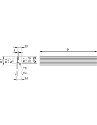 Moduł wtykowy typu ramowego SCHROFF, sekcja narożna panelu bocznego, głębokość płyty 220 mm