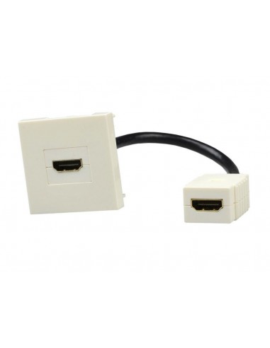 Moduł 2M 45x45 HDMI(ż)/ (ż) białe 15cm Mediabox