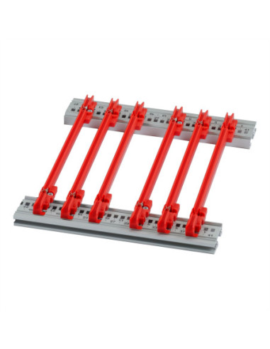 Szyna prowadząca SCHROFF Typ standardowy, PC, 220 mm, szerokość rowka 2 mm, czerwona