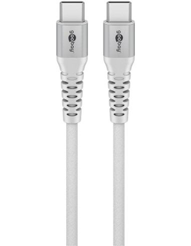 Kabel tekstylny USB-C™ do USB-C™ z metalowymi złączami, 3 m, biały - Długość kabla 3 m