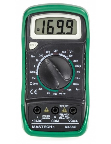 Mastech MAS830 - Multimetr cyfrowy z sygnalizacją akustyczną (test ciągłości obwodu)