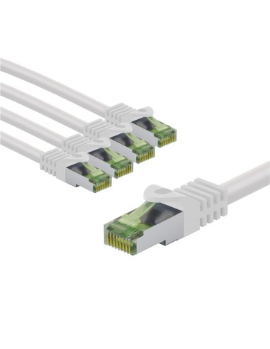 Kabel krosowy CAT 8.1 z certyfikatem GHMT, S/FTP (PiMF), 3 m, biały, zestaw 5 - Długość kabla 3 m