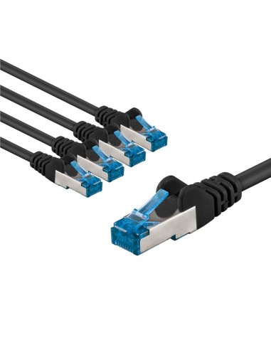 CAT 6A kabel krosowy, S/FTP (PiMF), 5 m, czarny, zestaw 5 - Długość kabla 5 m