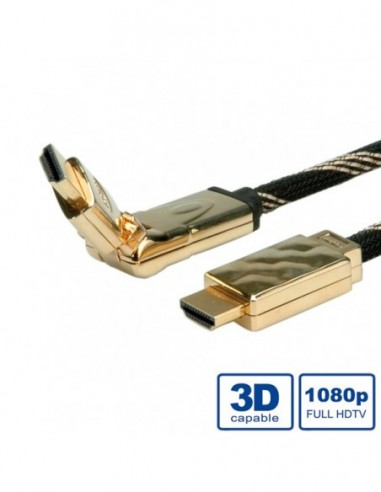 ROLINE Kabel Gold HDMI High Speed z Ethernet 3D-Obrotowy 2m