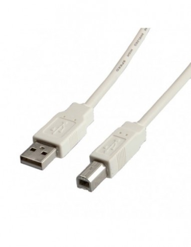 Kabel USB 2.0 Typ A M - B M 0.8m szary