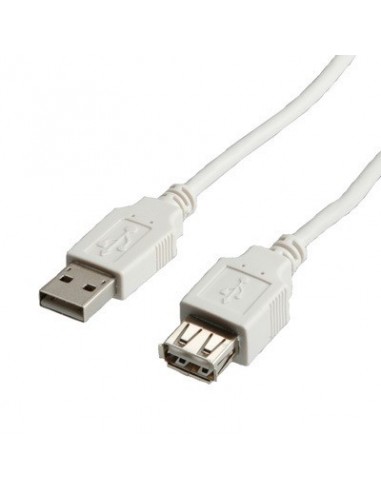 Kabel USB 2.0 Typ A M - A F 3m szary
