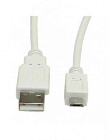 Kabel USB 2.0 Typ A M - Micro B M 0.8m szary