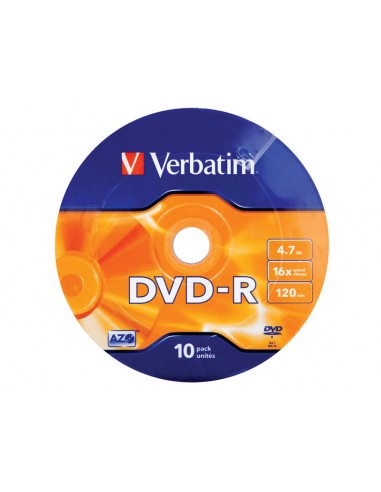 DVD-R VERBATIM 4,7GB 16x WRAP 10pk 43729