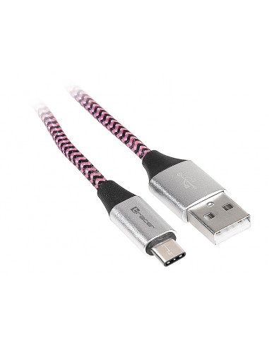 Kabel TRACER USB 2.0 TYPE-C A Male - C Male 1,0m czarno-fioletowy
