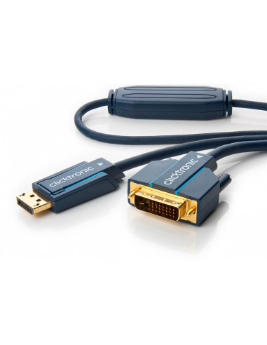 Clicktronic Kabel przejściowy DisplayPort/DVI złoty HQ 10m