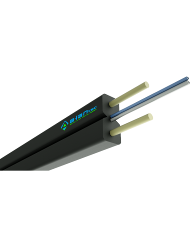 Kabel światłowodowy OS2 FTTH płaski SM 2J 9/125 LSOH czarny