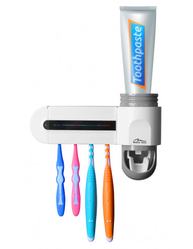 TOOTHBRUSH STERILIZER UV - Łazienkowy sterylizator szczoteczek do zębów, lampa UV, dyspenser pasty