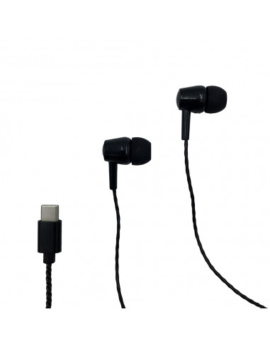 MAGICSOUND USB-C - Słuchawki douszne z mikrofonem do smartfonów z portem USB-C. Czarne