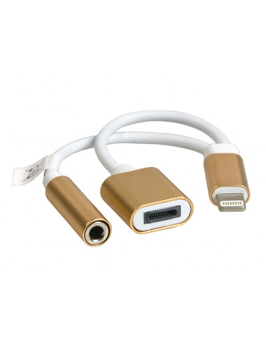 _Adapter TRACER iPhone7 8PIN Male / 8PIN + AUX Female