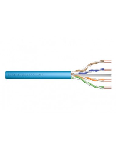 Kabel instalacyjny DIGITUS kat.6A U/UTP Eca AWG 23/1 LSOH 500m szpula niebieski