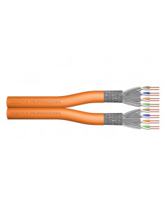 Kabel instalacyjny dupleksowy DIGITUS kat.7 S/FTP Dca LSOH 500m AWG 23/1 pomarańczowy szpula