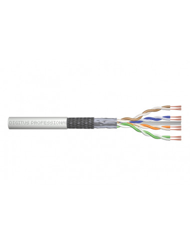 Kabel typu linka DIGITUS kat.6 SF/UTP AWG 26/7 LSOH 100m szary szpula