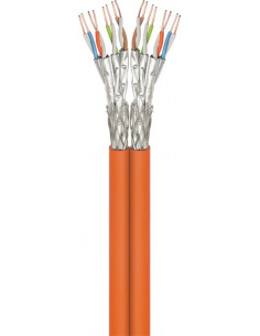 CAT 7A kabel sieciowy duplex, S/FTP (PiMF), Pomarańczowy - Długość kabla 500 m