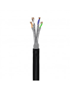 CAT 7 Kable sieciowe zewnętrznel, S/FTP (PiMF), czarny - Długość kabla 305 m