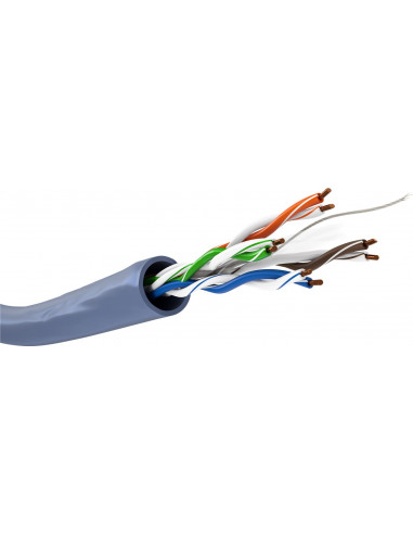 CAT 6a kabel sieciowy, U/UTP, Niebieski - Długość kabla 50 m