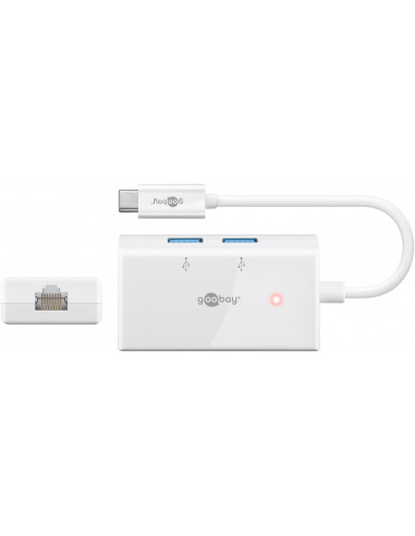 Adapter wieloportowy USB-C™ USB 3.0, RJ45, biały - Zużycie Jednostka 1 szt. w blistrze