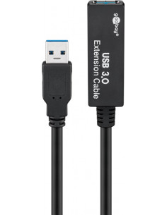 Aktywny przedłużacz USB 3.0, Czarny - Długość kabla 5 m