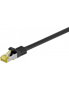 RJ45 patchkabel, CAT 6A S/FTP (PiMF), 500 MHz z CAT 7 kable surowym, czarny - Długość kabla 30 m