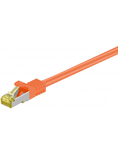 RJ45 patchkabel, CAT 6A S/FTP (PiMF), 500 MHz z CAT 7 kable surowym, Pomarańczowy - Długość kabla 30 m