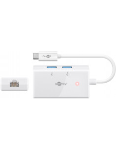 Adapter wieloportowy USB-C™ USB 3.0, RJ45, biały - Zużycie Jednostka 1 szt. w folii
