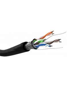 CAT 5e kabel sieciowy napowietrzny, F/UTP, czarny - Długość kabla 100 m