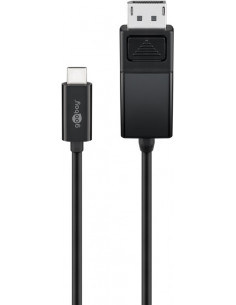 Kabel przejściowy USB-C™ DisplayPort 4k 60 Hz, 1,20 m, czarny - Długość kabla 1.2 m